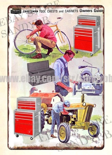 Tool Chest Cabinet - Placa de metal Sears Craftsman Tool