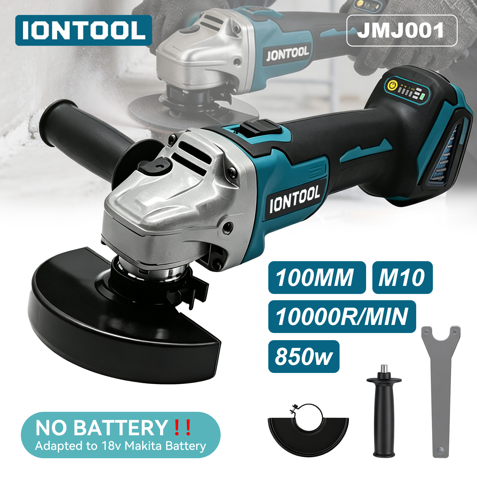 Tools For Fabrication Workshop - Esmerilhadeira Angular Sem Fio IONTOOL 850W