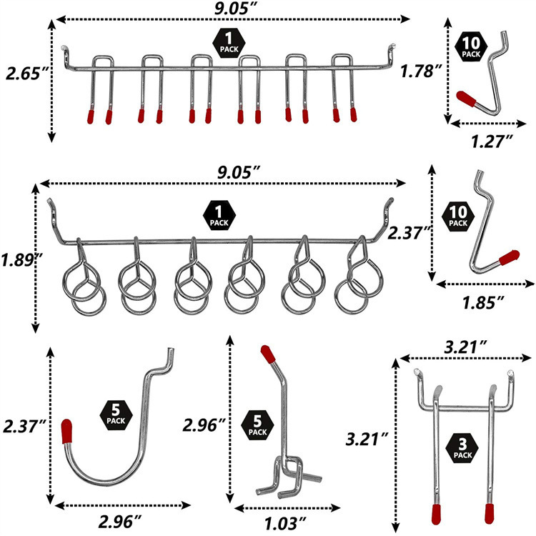 114 pçs pegboard ganchos conju - Workshop Tools Board avaliação e preço